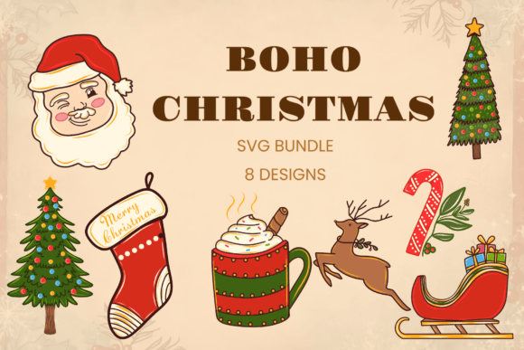 Boho Christmas SVG Bundle: Festive Cheer with Style