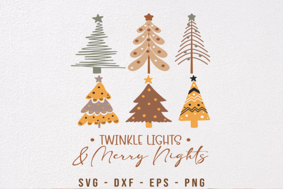 Boho Christmas Trees Twinkle Light SVG: A Crafty Graphic Gem