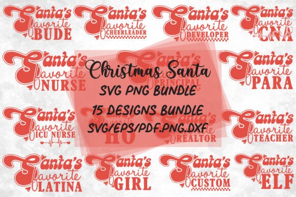 Christmas Santa SVG PNG Bundle for Creative Graphics and Crafts