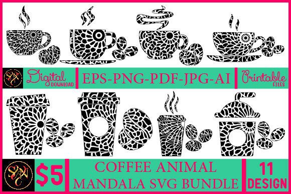 Coffee Animal Mandala Svg Bundle: A Must-Have for Crafts and Graphics