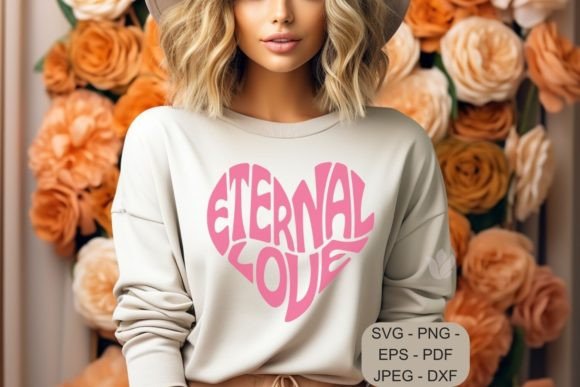 Eternal Love Heart-Shaped Word Art SVG for Graphics & Crafts