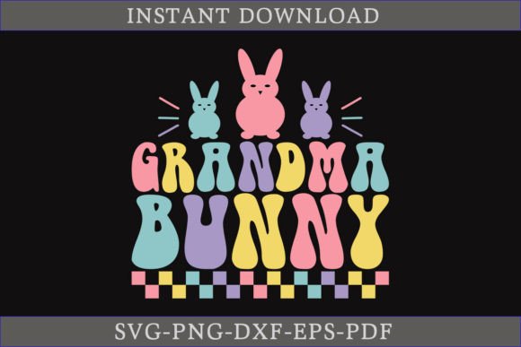 Grandma Bunny Retro Funny Gift Shirt SVG for Crafts and Graphics