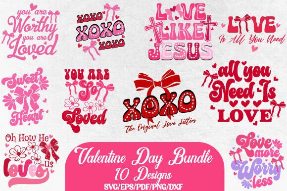 Valentine’s Day Christian SVG PNG Bundle for Graphics and Crafts
